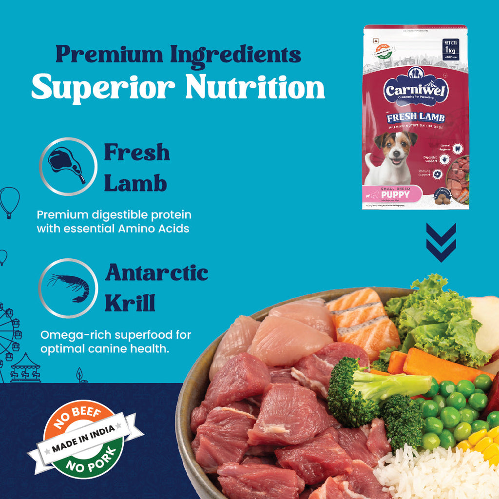 Carniwel Fresh Lamb and Fresh Chicken Puppy Food | Small Breed (Pack of 2)