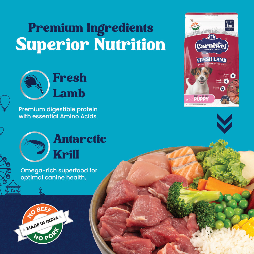 Carniwel Fresh Lamb and Fresh Chicken Puppy Food | Small Breed (Pack of 2)