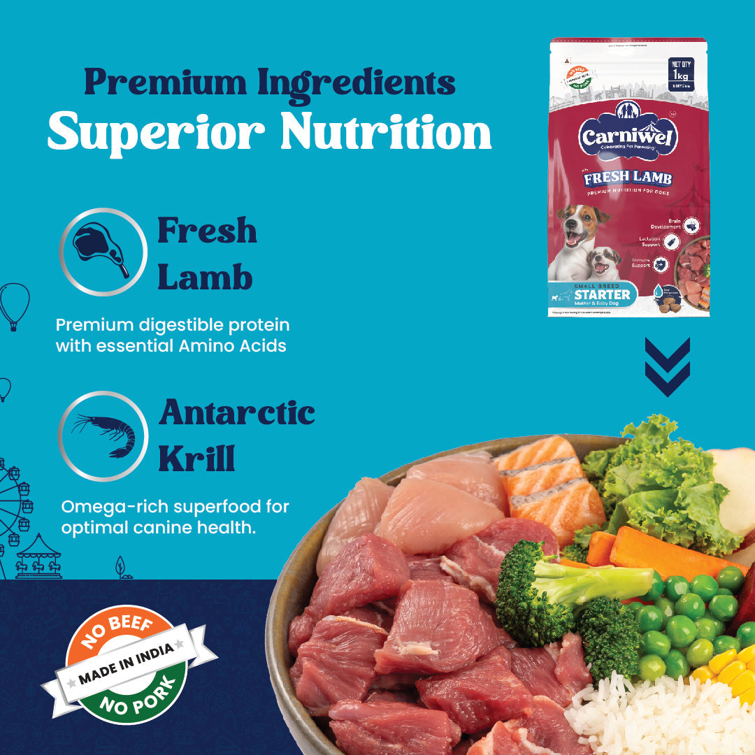 Carniwel with Fresh Lamb, Dry Dog Food for Small Breed, Starter x 2