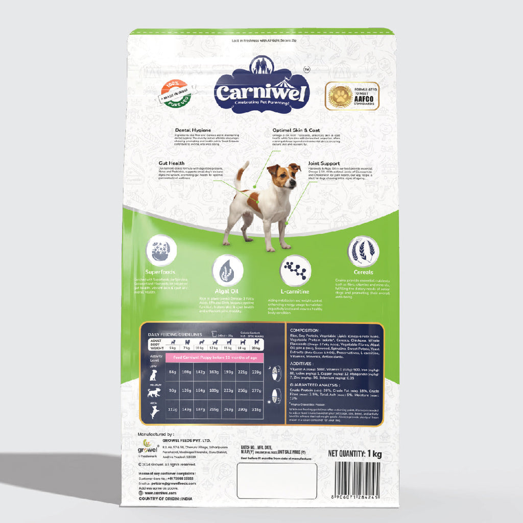 Carniwel with Veg Superfoods, Dry Dog Food for Small Breed, Puppy x 2
