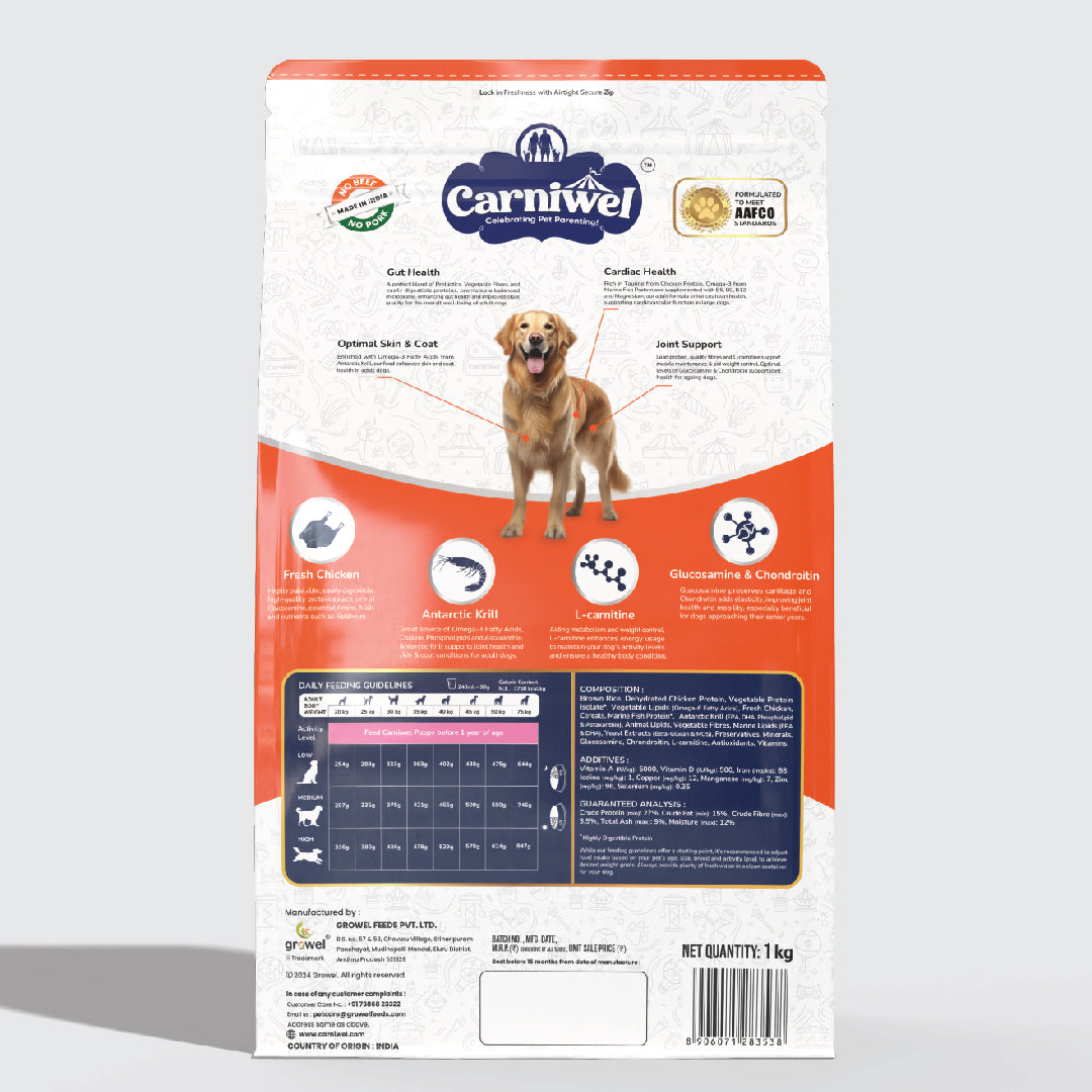 Carniwel with Fresh Chicken, Dry Dog Food for Large Breed, Adult x 2