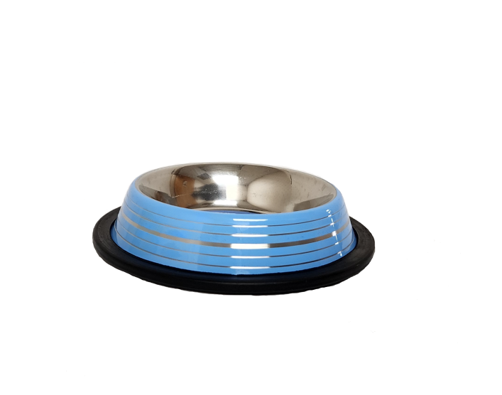Colored Stainless Steel Non-Skid Pet Bowl – Durable, Rustproof Dog & Cat Dish – Pink, Blue, Merlot, Black