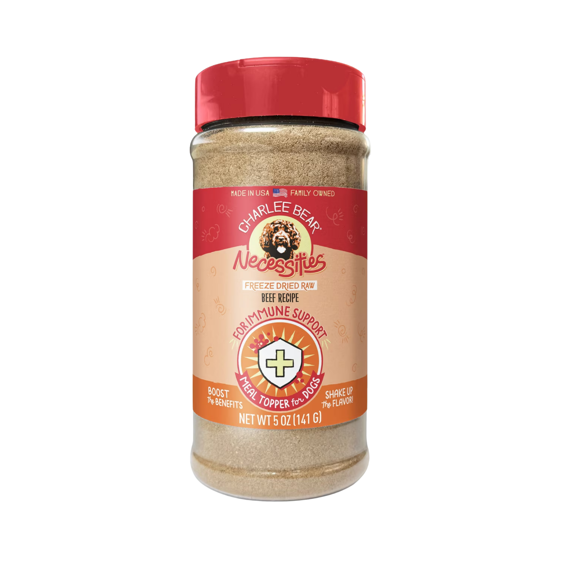 Charlee Bear Necessities Freeze-Dried Beef Recipe Immune Health Support Grain-Free Dog Food Topper