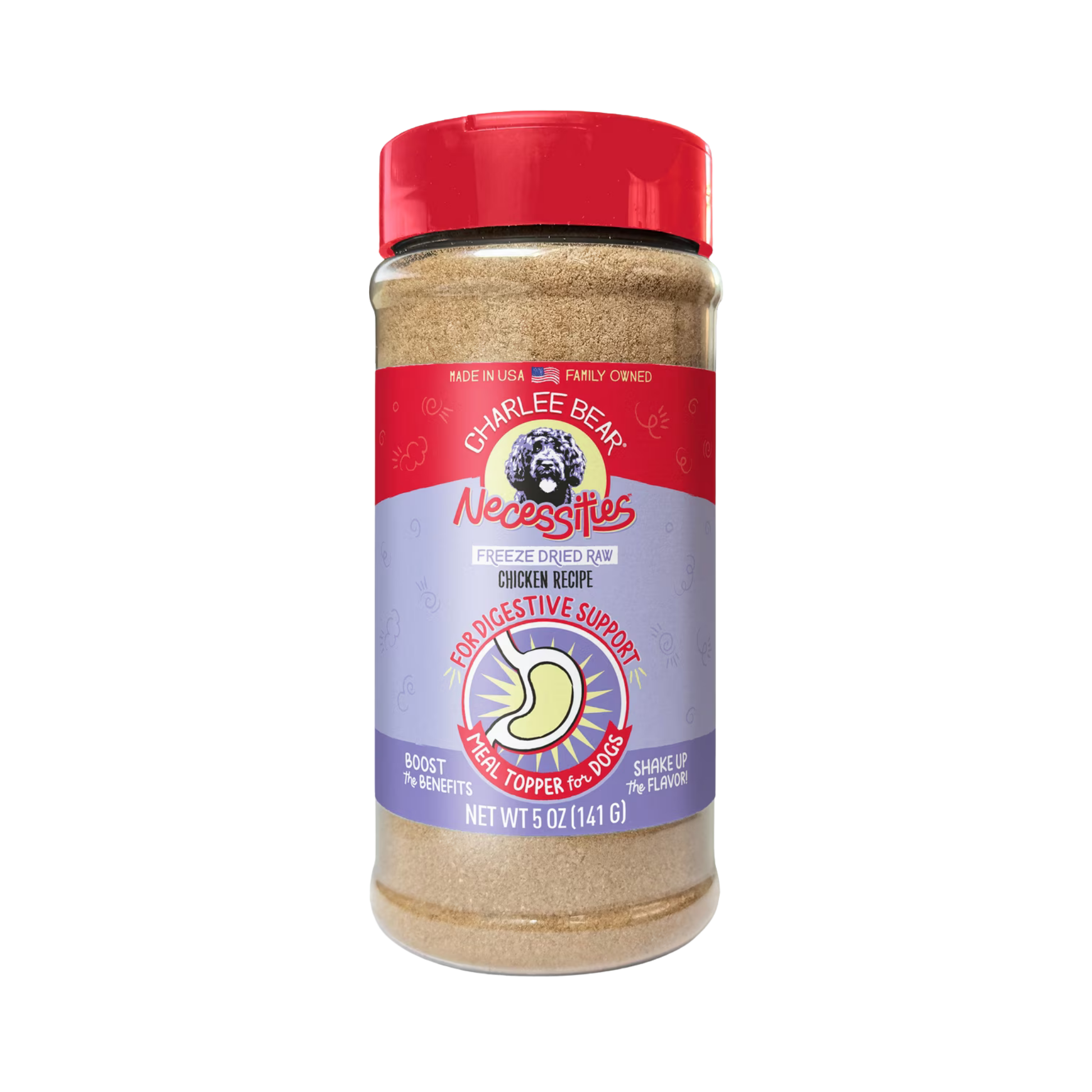 Charlee Bear Necessities Freeze-Dried Chicken Recipe Digestive Health Support Grain-Free Dog Food Topper