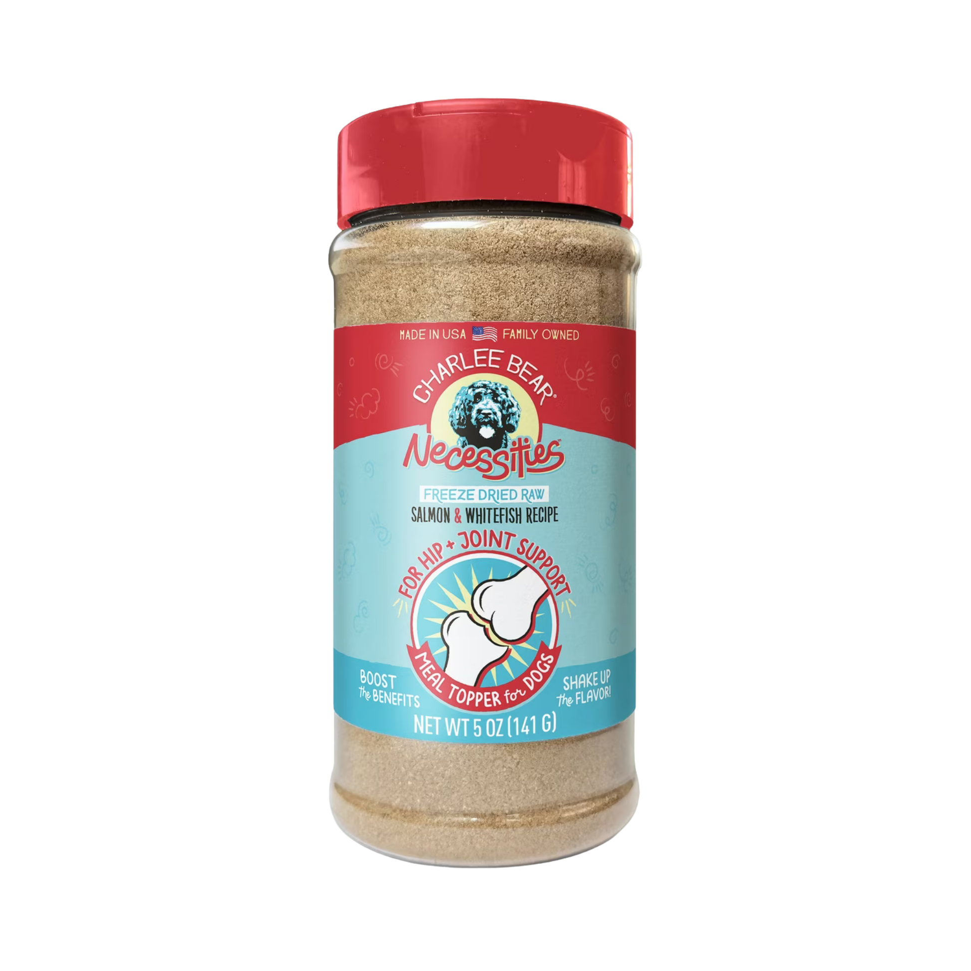 Charlee Bear Necessities Freeze-Dried Salmon & Whitefish Recipe Hip & Joint Support Grain-Free Dog Food Topper