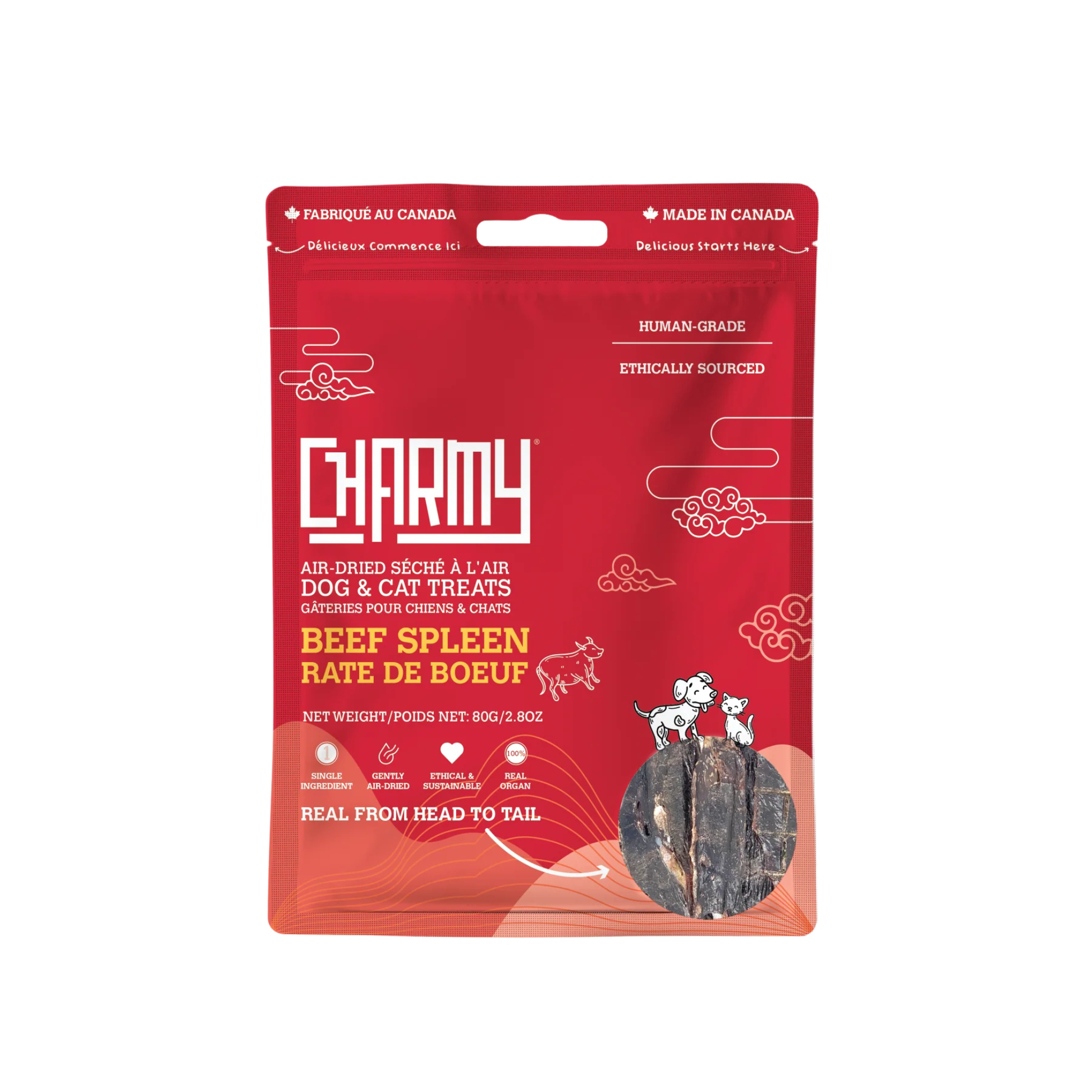 Charmy Air Dried Beef Spleen for Dogs & Cats