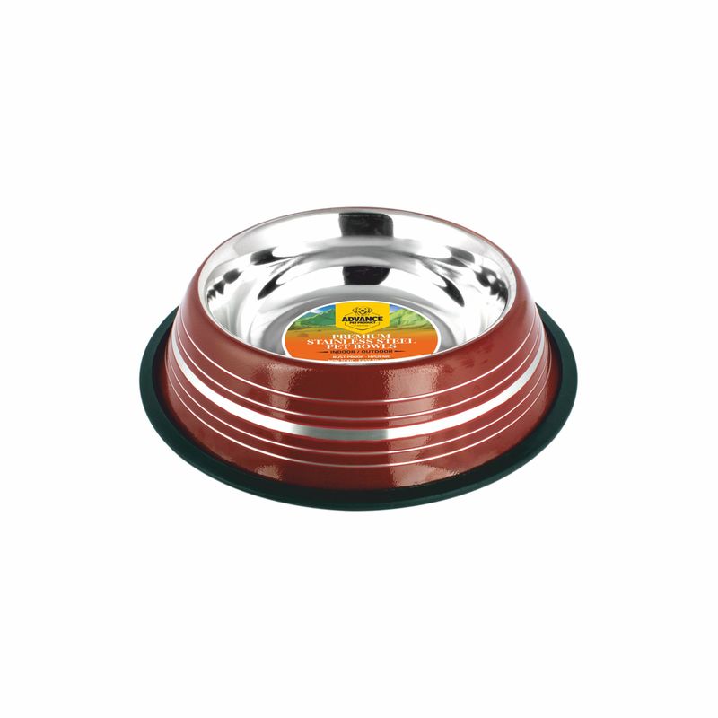 Colored Stainless Steel Non-Skid Pet Bowl – Durable, Rustproof Dog & Cat Dish – Pink, Blue, Merlot, Black