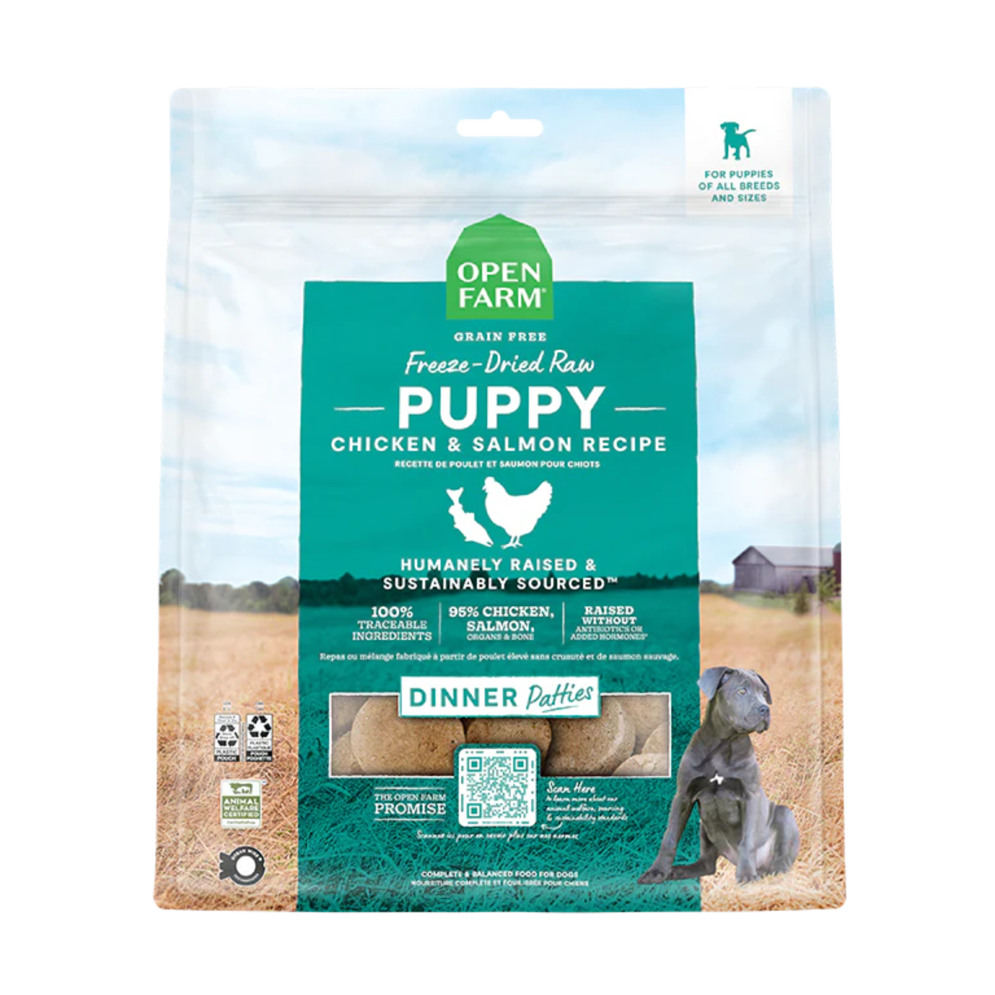Open Farm Puppy Chicken & Salmon Freeze Dried Raw Patties Recipe