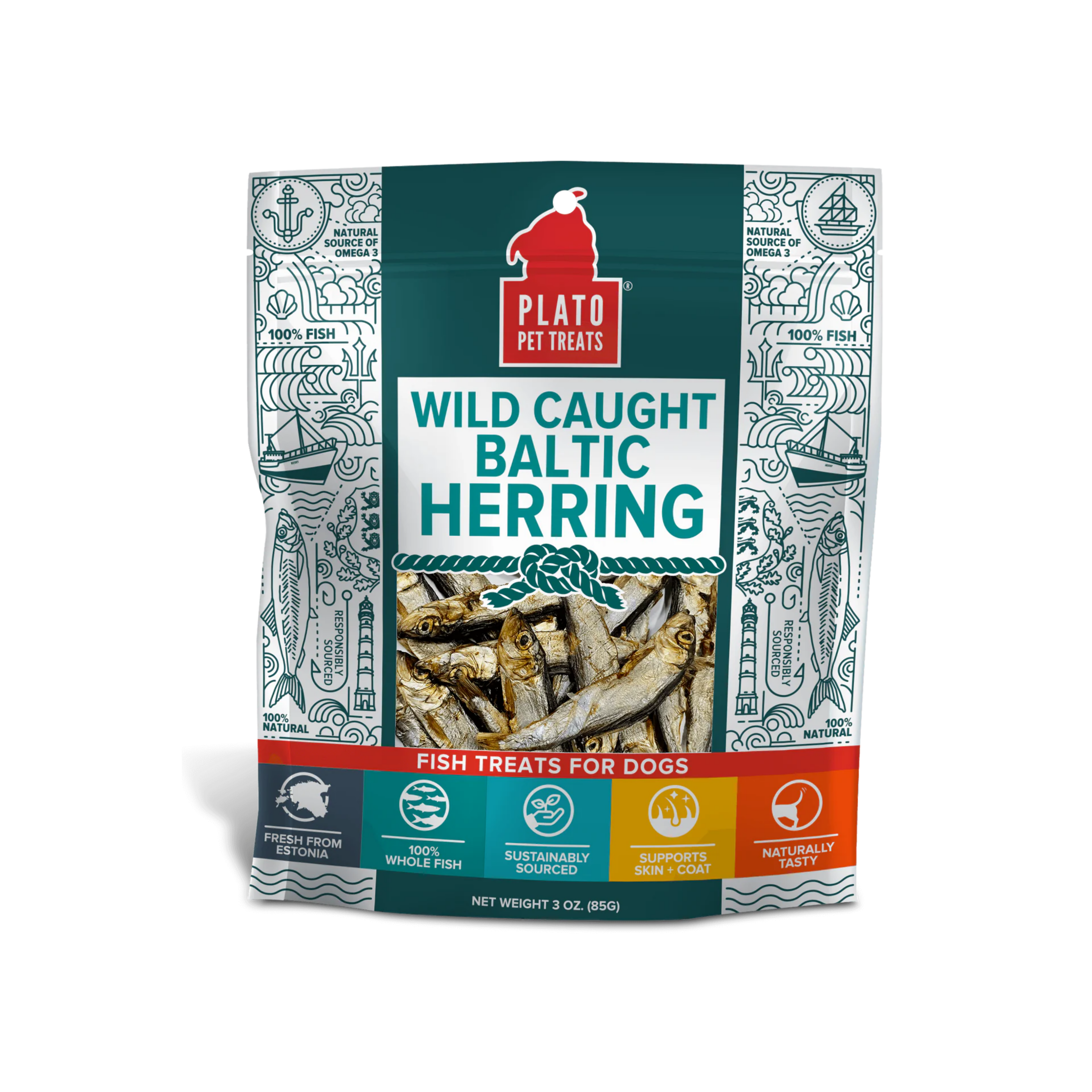 Plato Wild Caught Baltic Herring Dog Treats