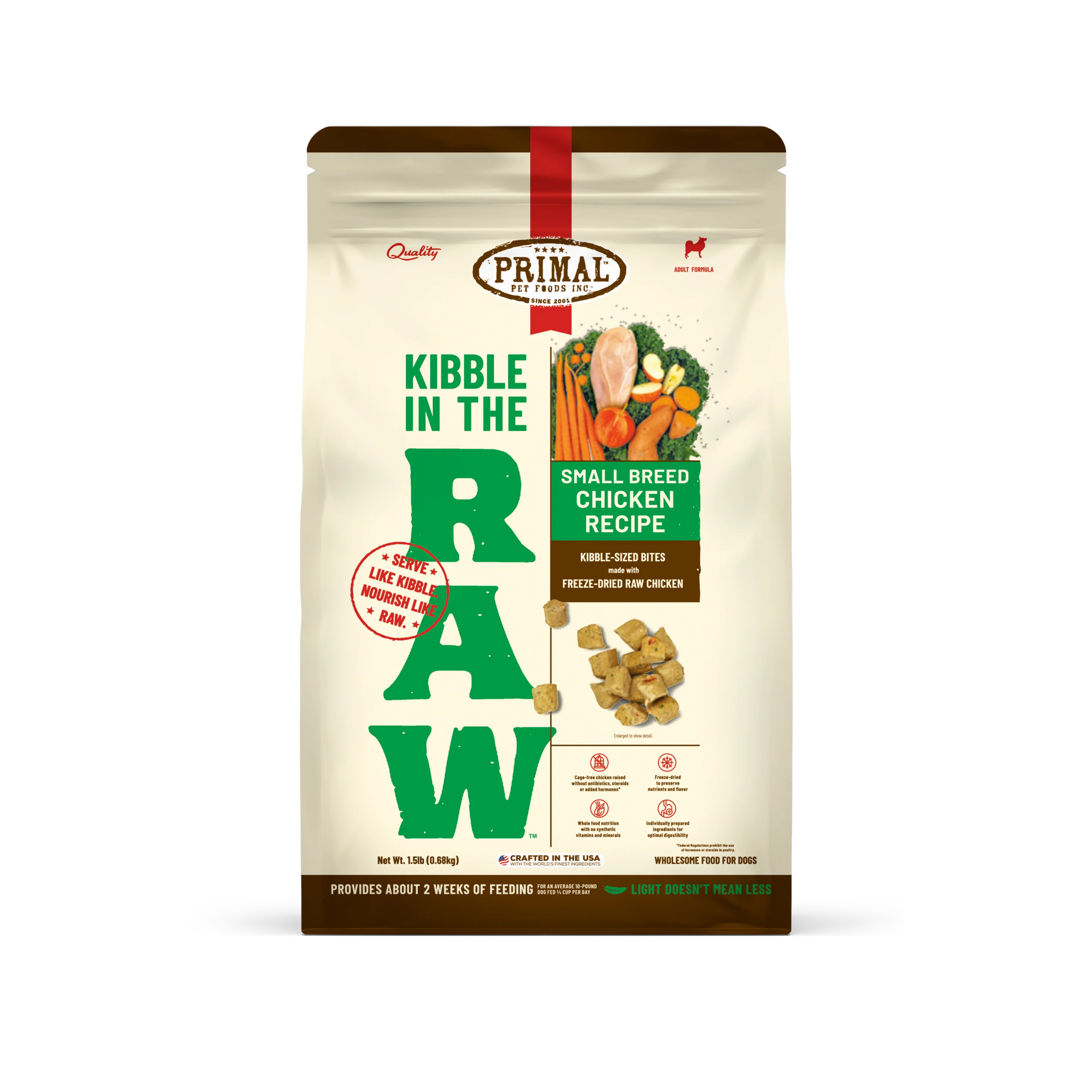 Primal Kibble in the Raw Dog Food Small Breed Chicken Recipe