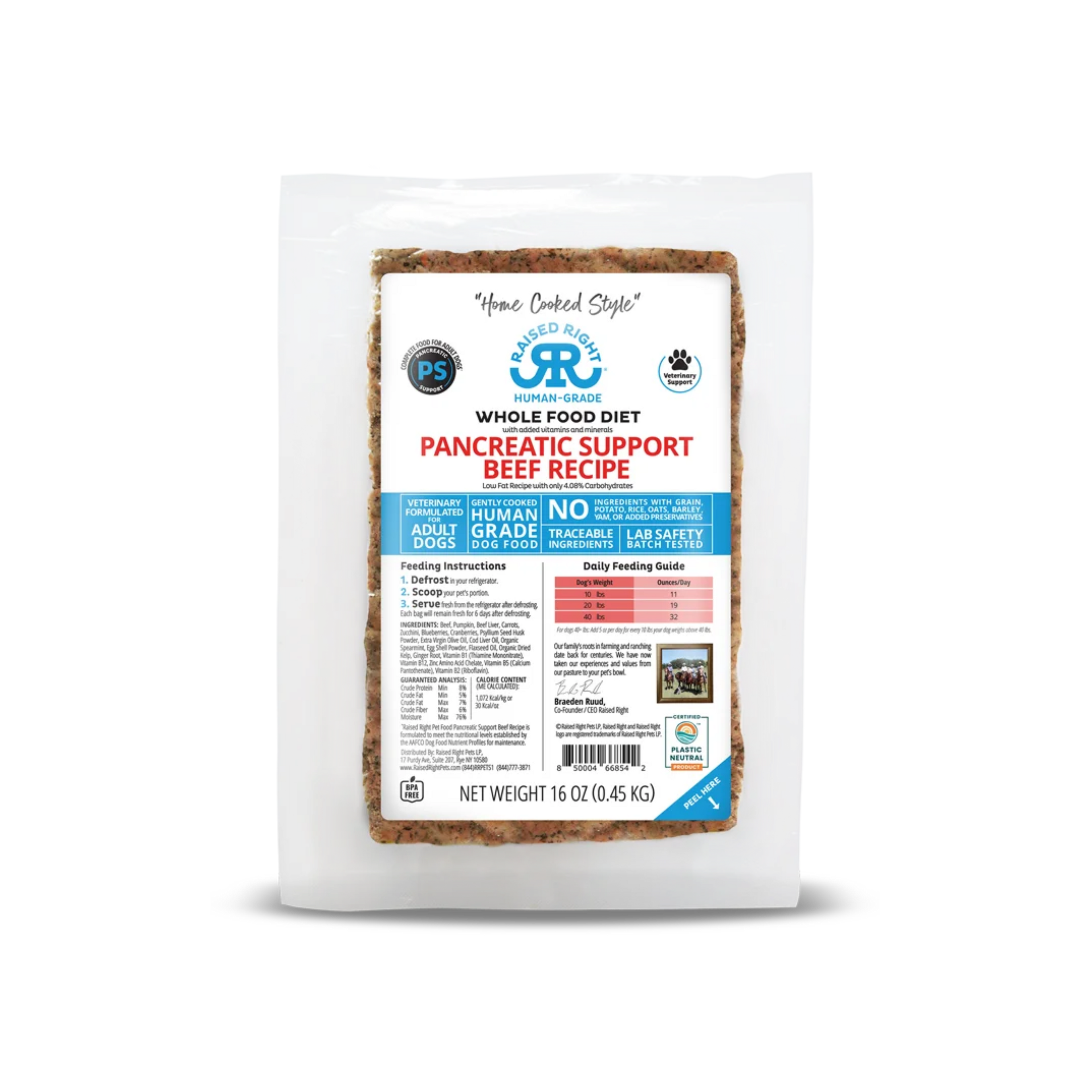 Raised Right Pancreatic Support Adult Dog Recipe