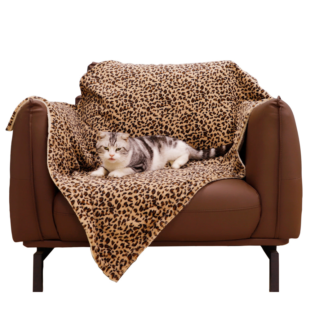 Waterproof leopard print soft throw blanket