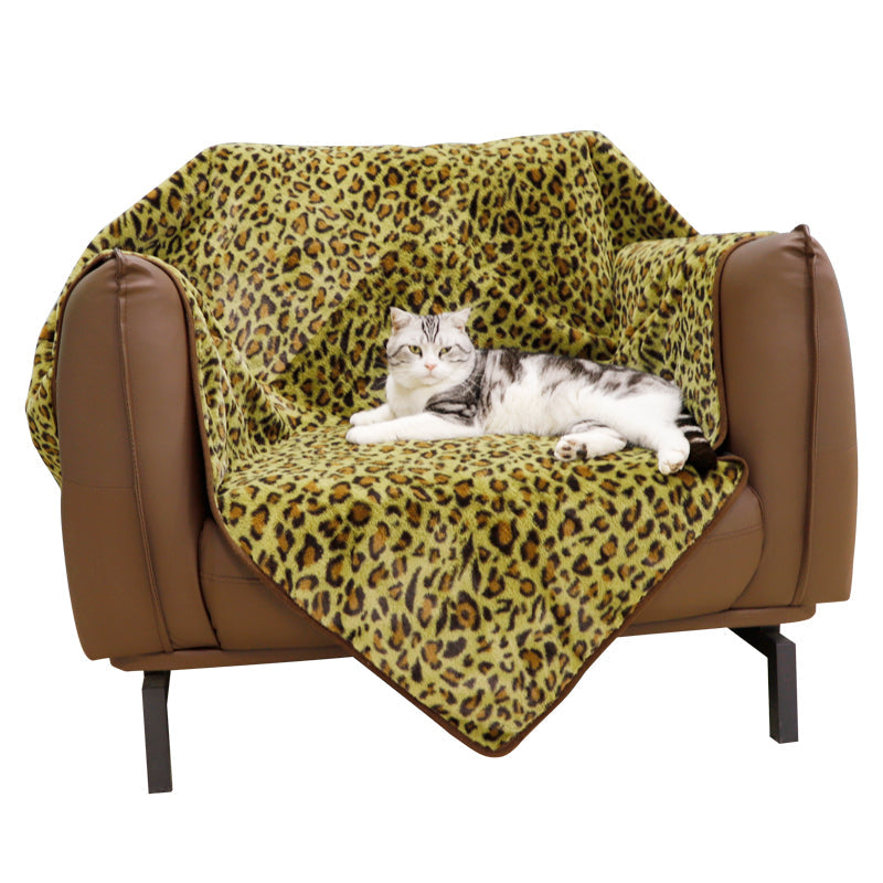 Waterproof leopard print soft throw blanket
