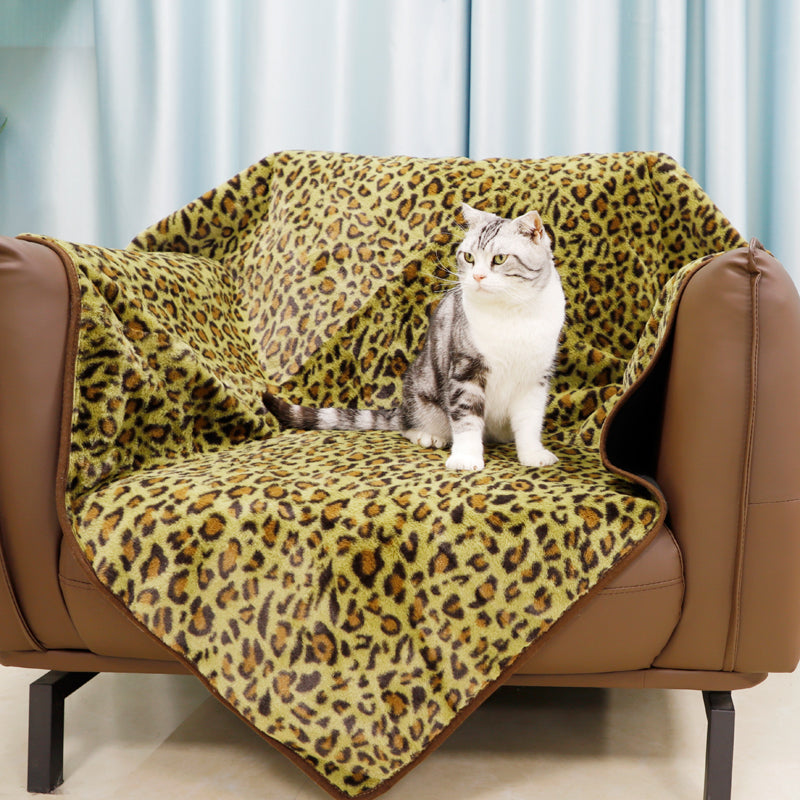 Waterproof leopard print soft throw blanket