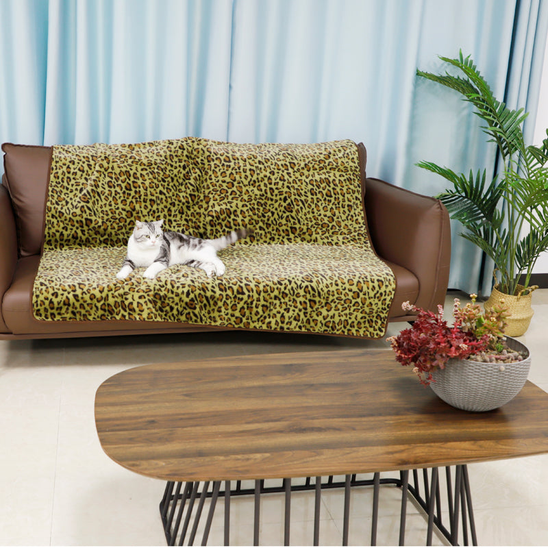 Waterproof leopard print soft throw blanket