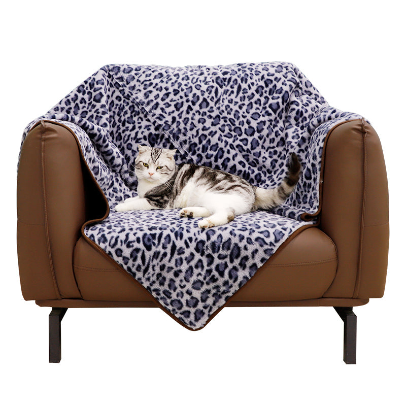 Waterproof leopard print soft throw blanket