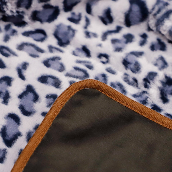 Waterproof leopard print soft throw blanket