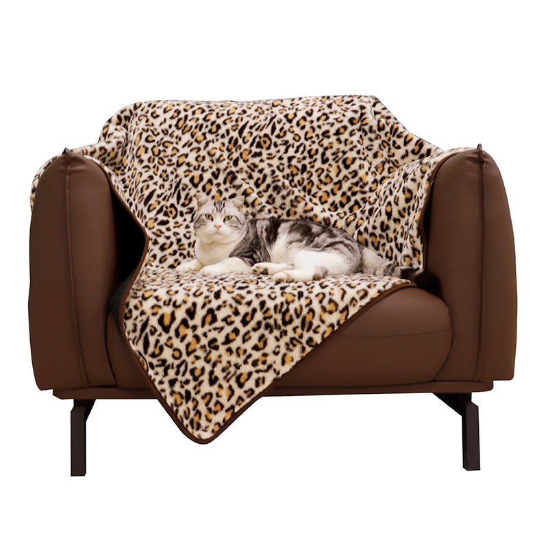 Waterproof leopard print soft throw blanket