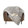 Cube faux fur warm throw blanket