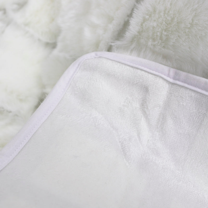 Cube faux fur warm throw blanket