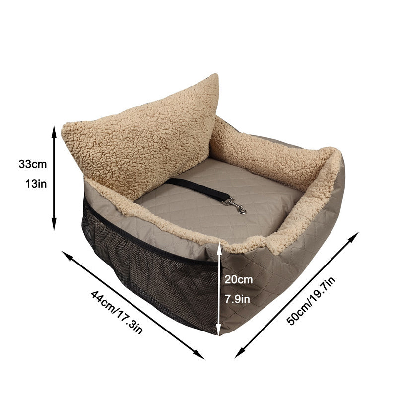 Fleece pet car seat for autumn and winter