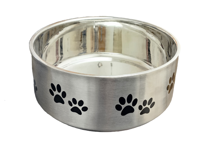 Double Wall Stainless Steel Pet Bowl | Anti-Skid, Dishwasher Safe | 1 & 2 Quart Durable Dog/Cat Dish