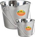 Flat Stainless Steel Bucket – Seamless, Hygienic, Easy-Clean – 1 to 13 Quart – Durable & Rust-Resistant