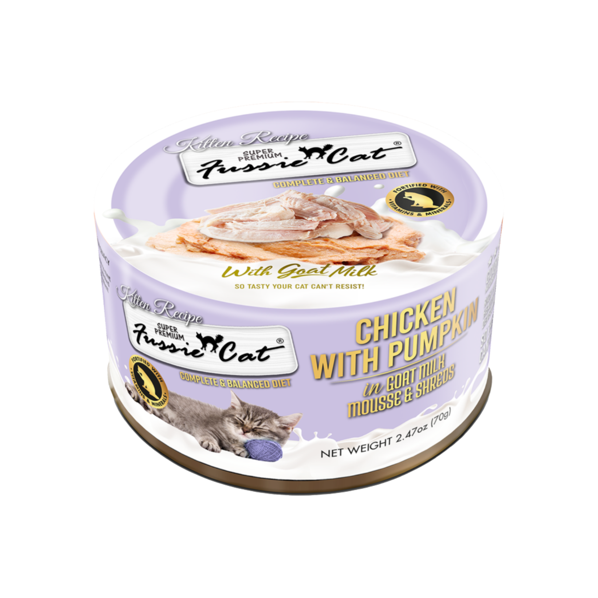 Fussie Cat Chicken with Pumpkin In Goat Milk Mousse & Shreds Kitten Recipe