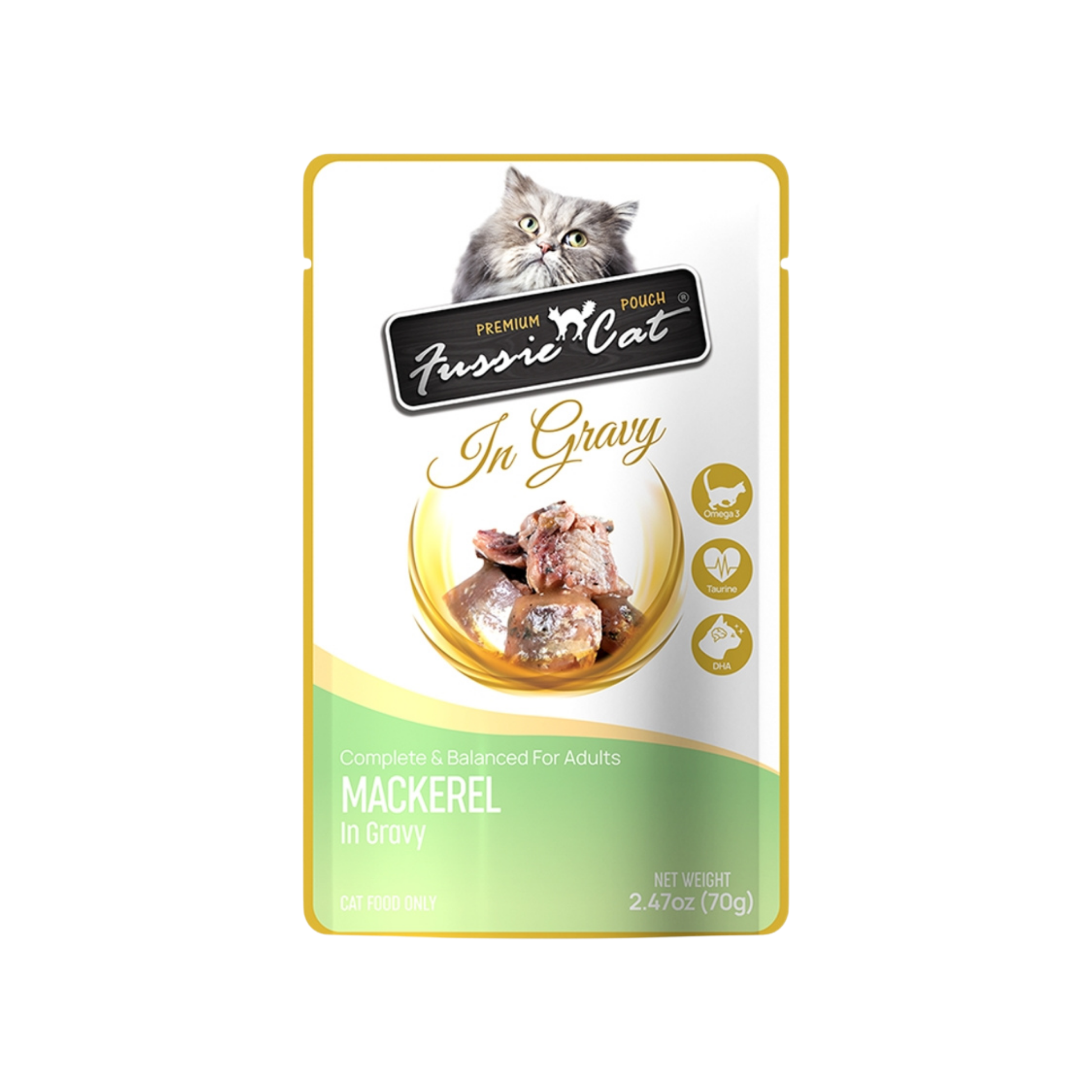 Fussie Cat Mackerel in Gravy Pouch Recipe for Cats