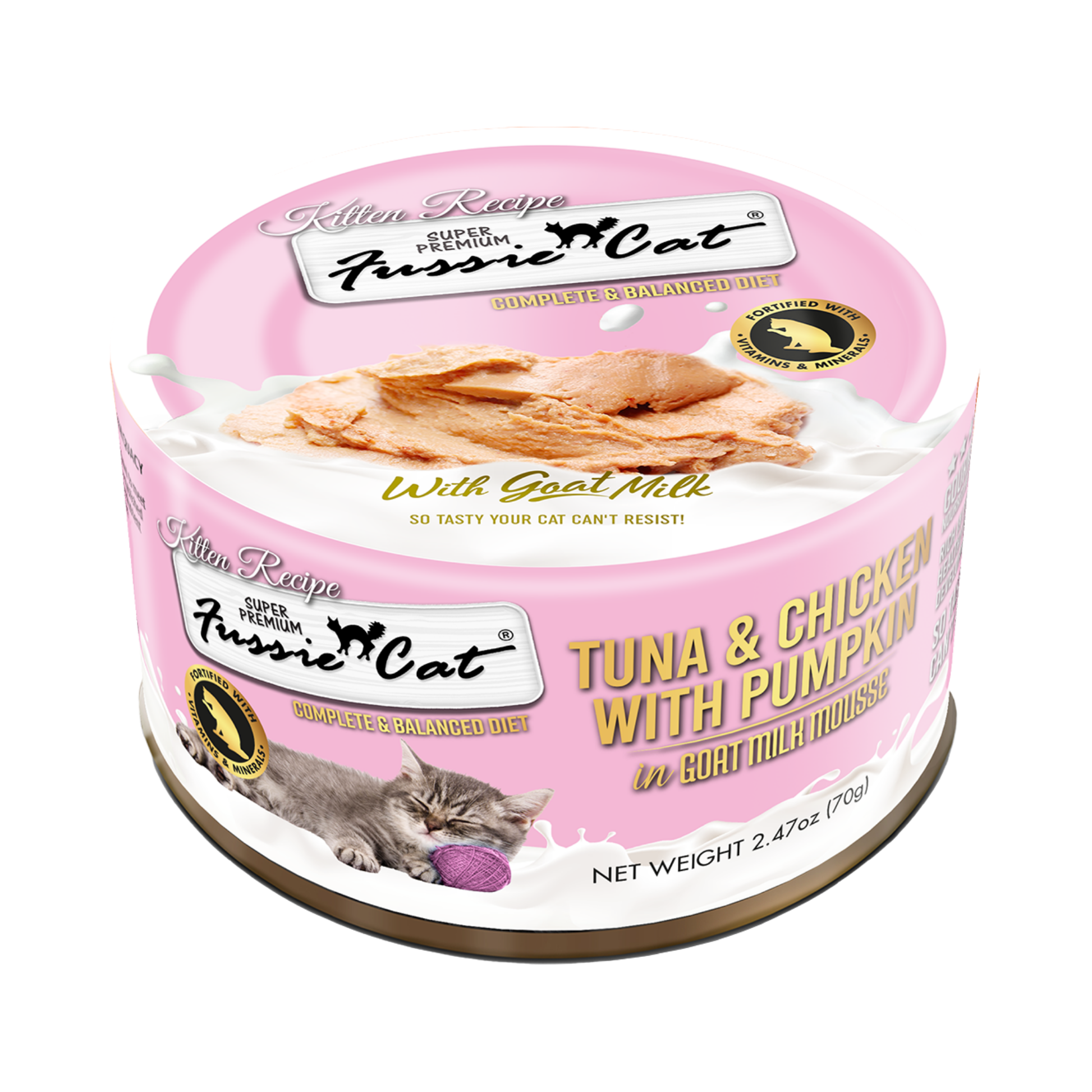 Fussie Cat Tuna & Chicken with Pumpkin In Goat Milk Mousse Kitten Recipe