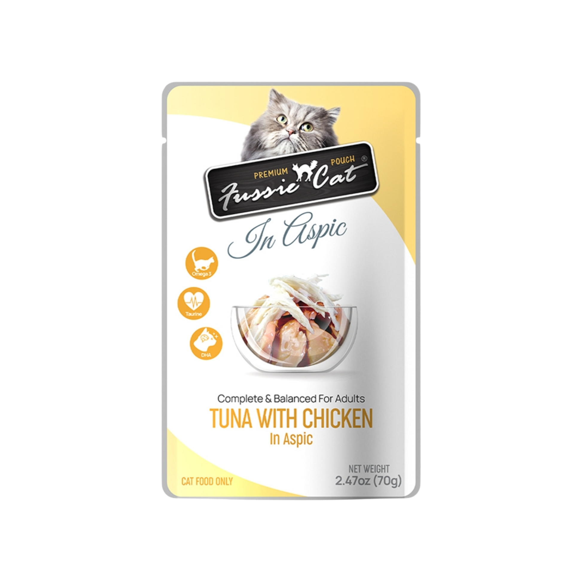 Fussie Cat Tuna with Chicken in Aspic Pouch Recipe for Cats