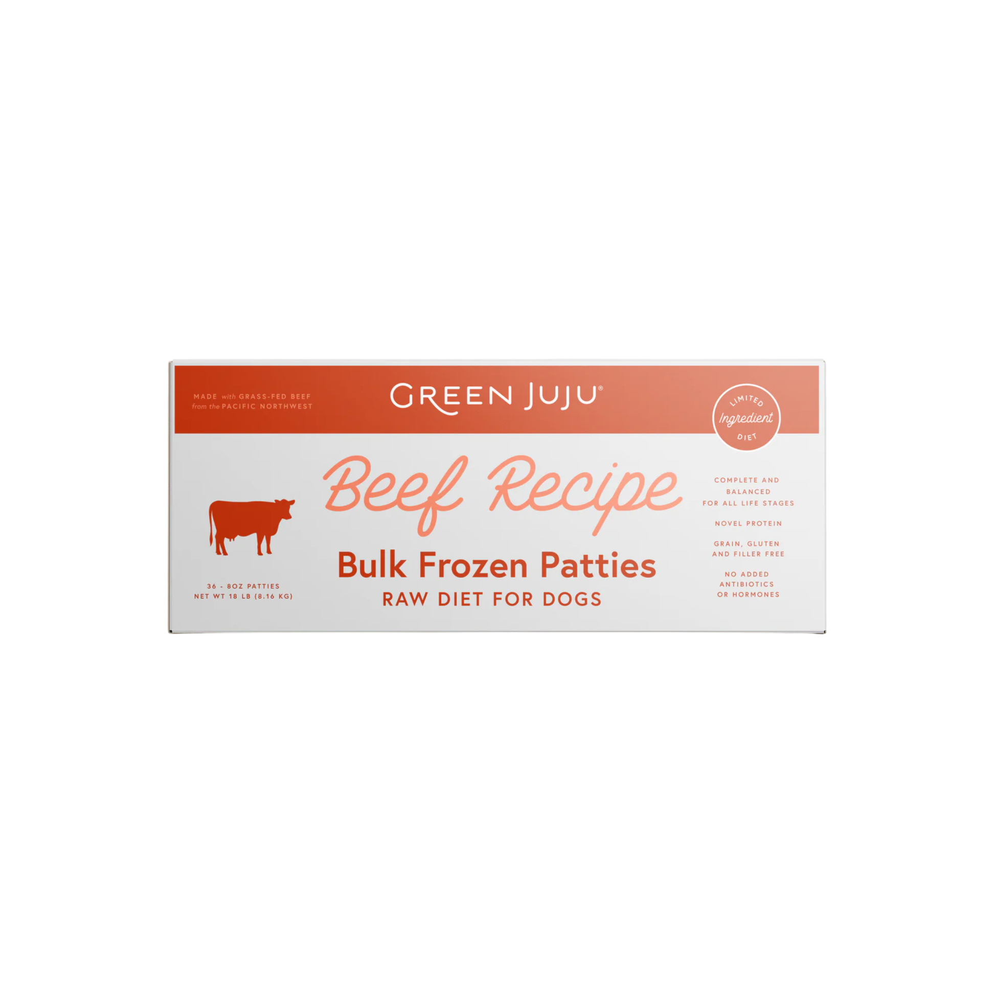 Green Juju Beef Recipe Frozen Patties & Sliders Raw Dog Food