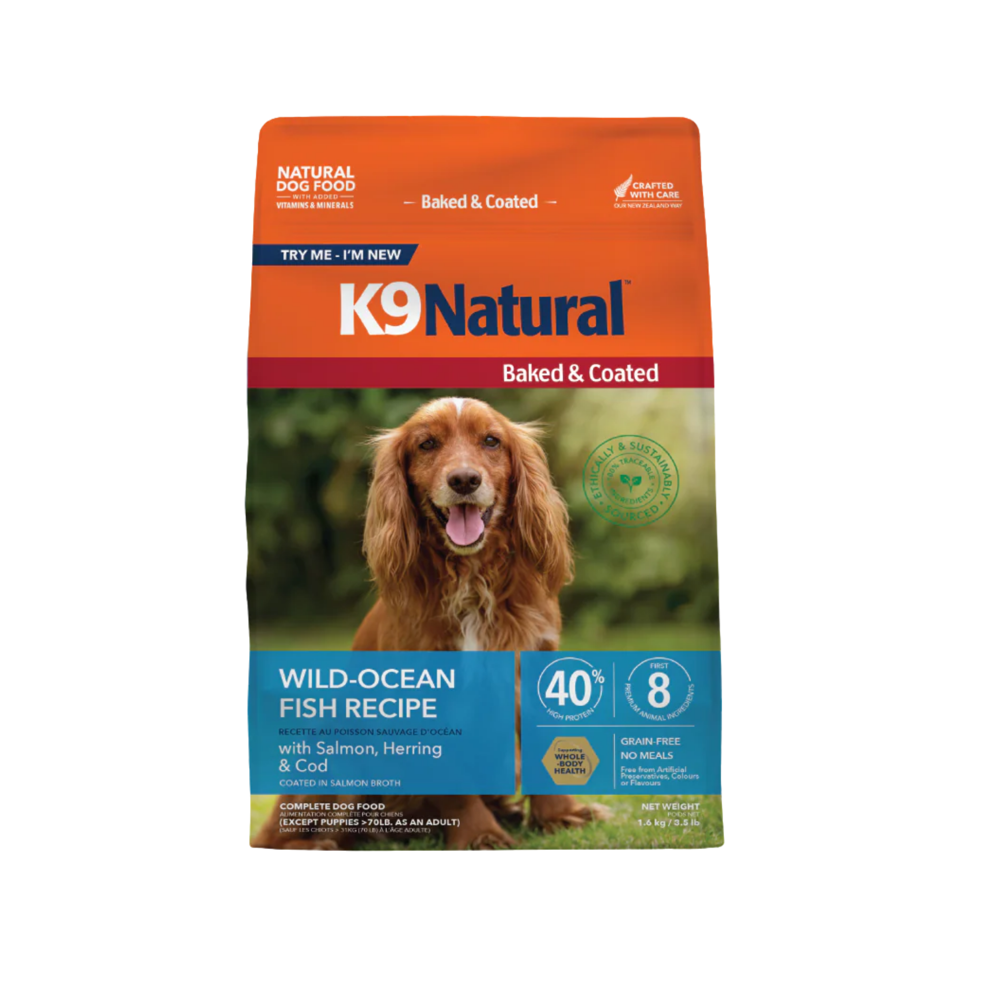 K9 Natural Baked & Coated Wild-Ocean Fish Recipe Dog Food