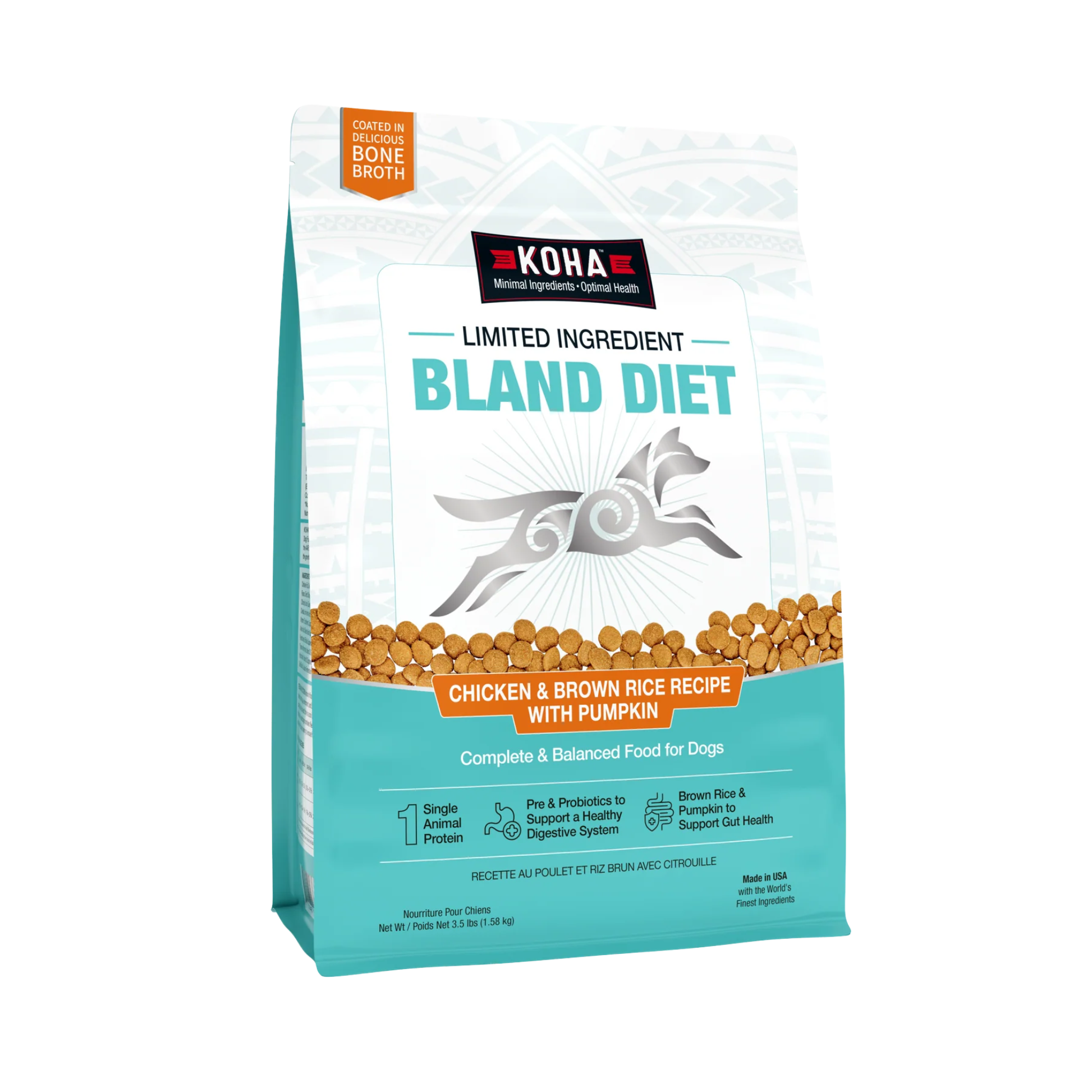 Koha Limited Ingredient Dry Bland Diet Chicken & Brown Rice Recipe with Pumpkin for Dogs