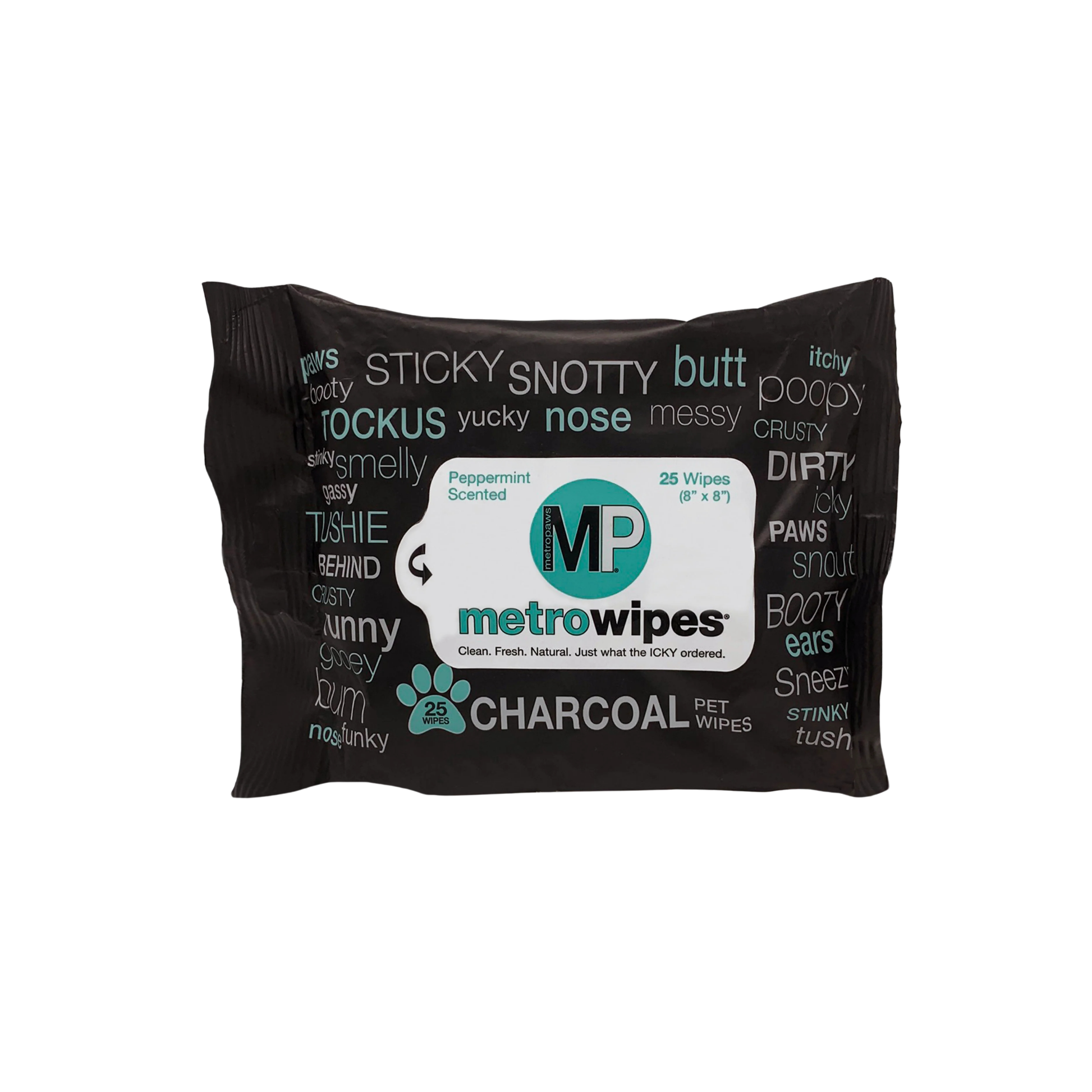 Metro Paws Pet Wipes Charcoal Peppermint