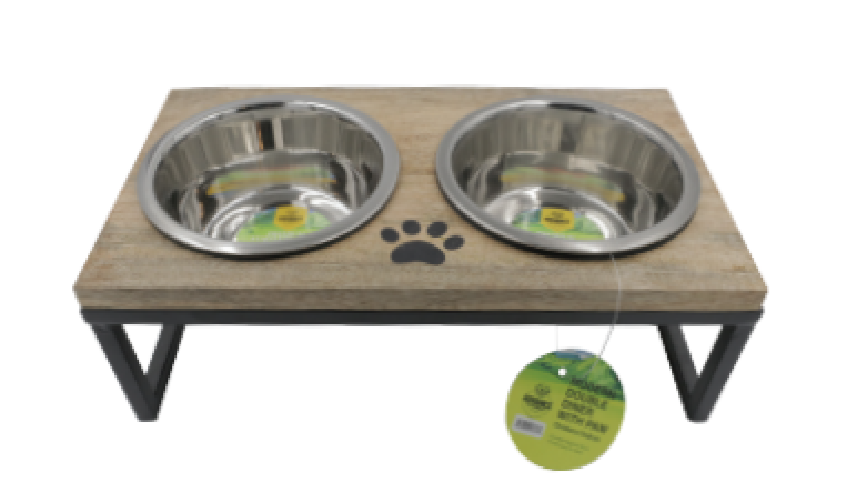 Elevated Double Diner Dog Bowls with Stand – Rustproof Steel, Vet Recommended, 1 Pint to 2 Quart Sizes