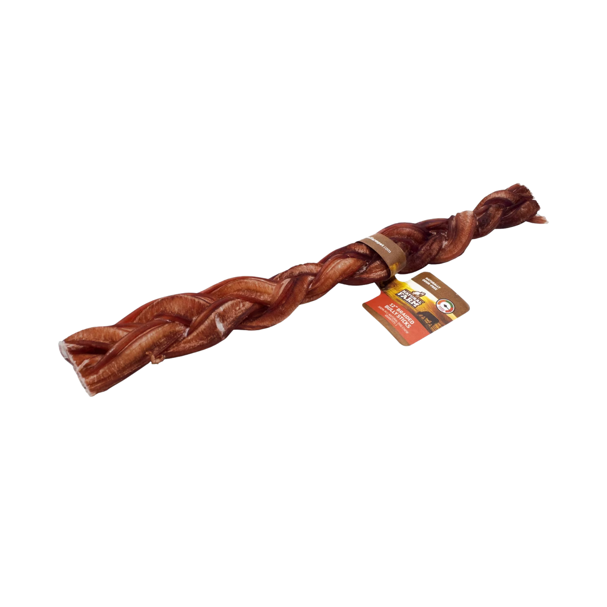 Natural Farm 12-inch Bully Stick Braided Stick for Dogs