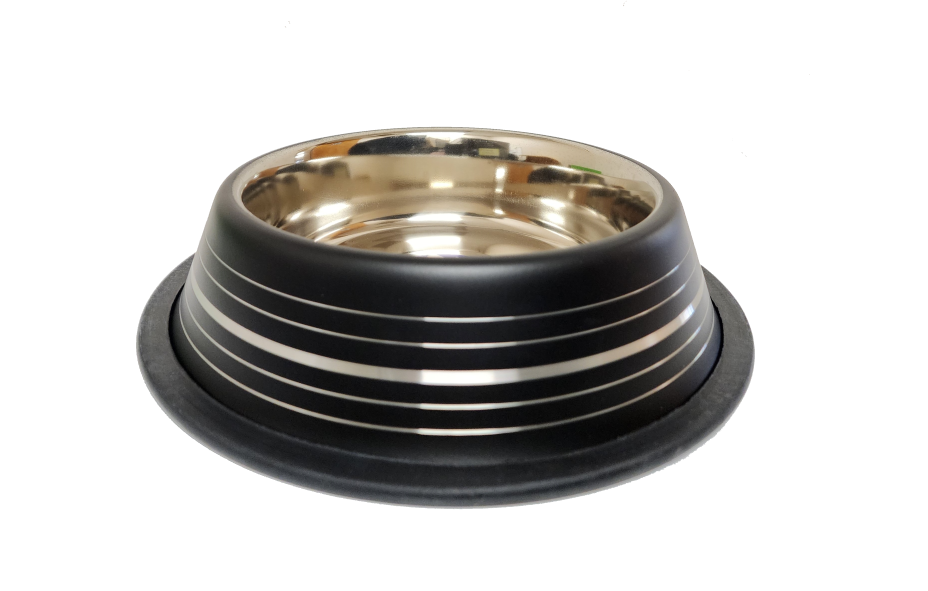 Colored Stainless Steel Non-Skid Pet Bowl – Durable, Rustproof Dog & Cat Dish – Pink, Blue, Merlot, Black