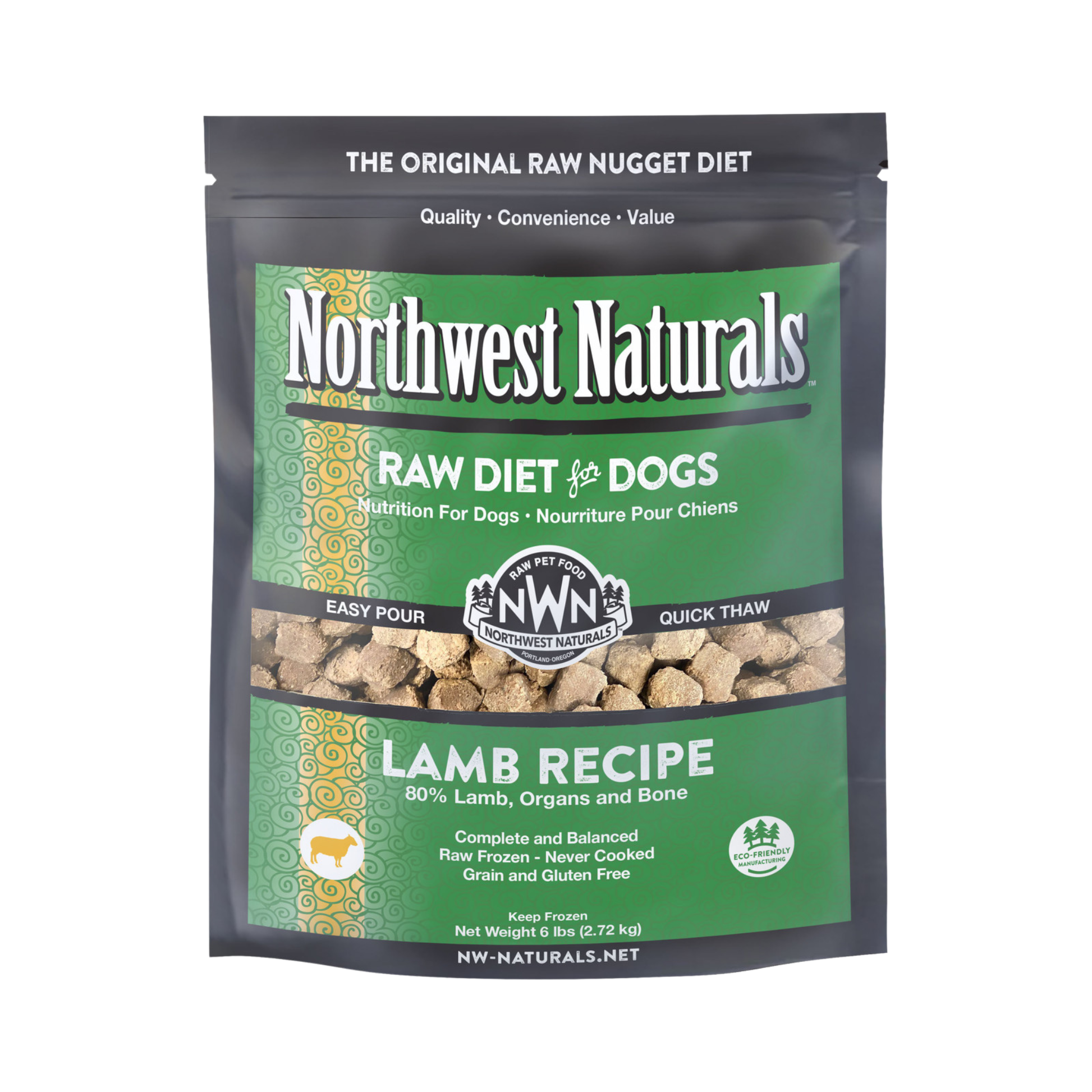 Northwest Naturals Raw Lamb Recipe Frozen Nuggets for Dogs