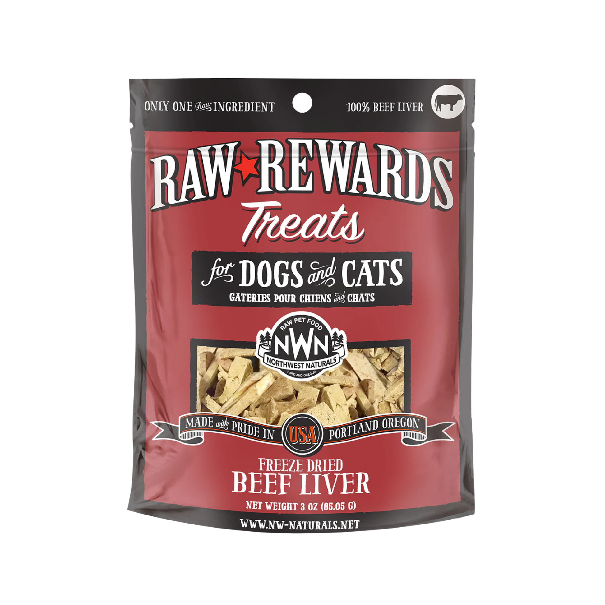 Northwest Naturals Raw Rewards Freeze-Dried Beef Liver for Dogs & Cats