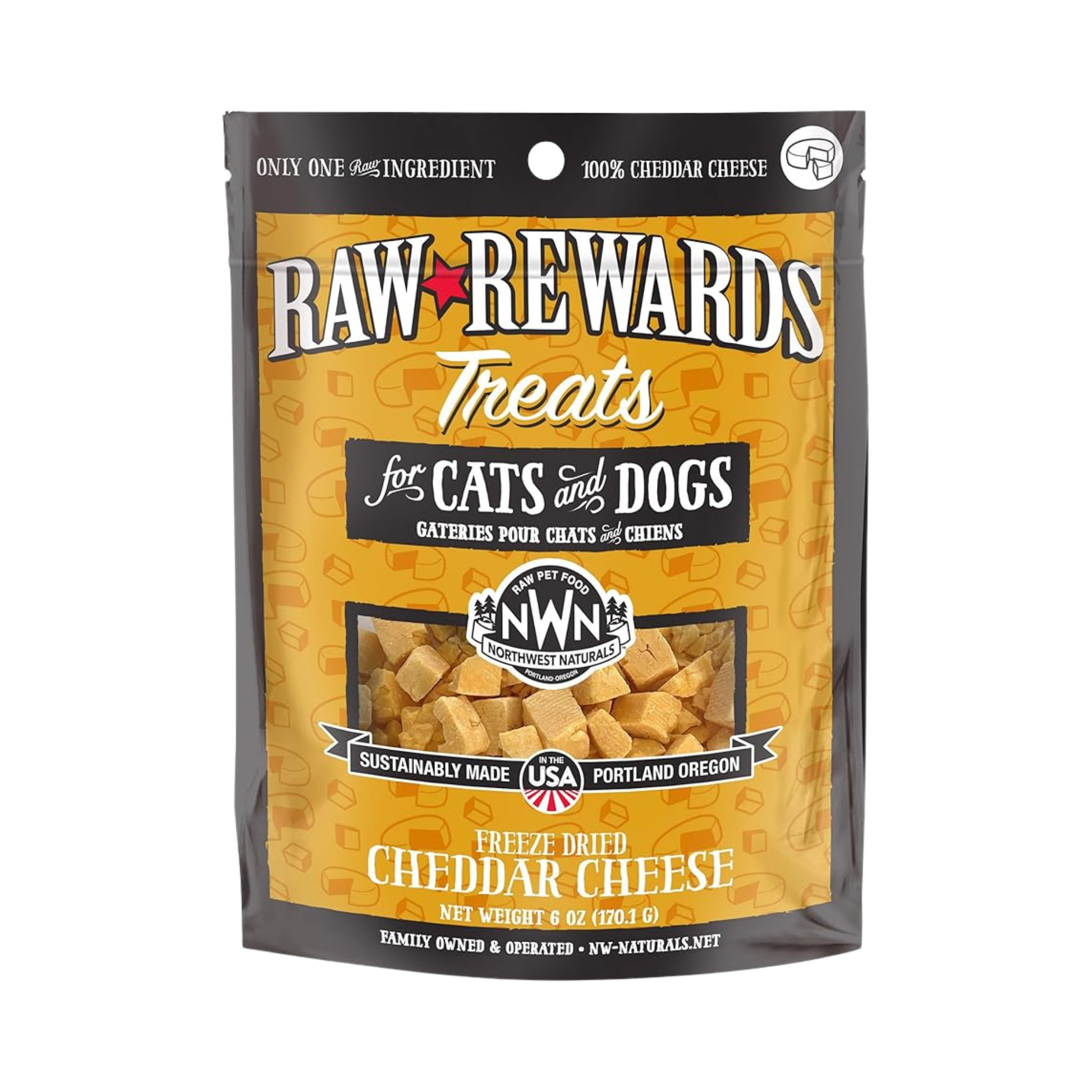 Northwest Naturals Raw Rewards Freeze-Dried Cheddar Cheese for Dogs & Cats