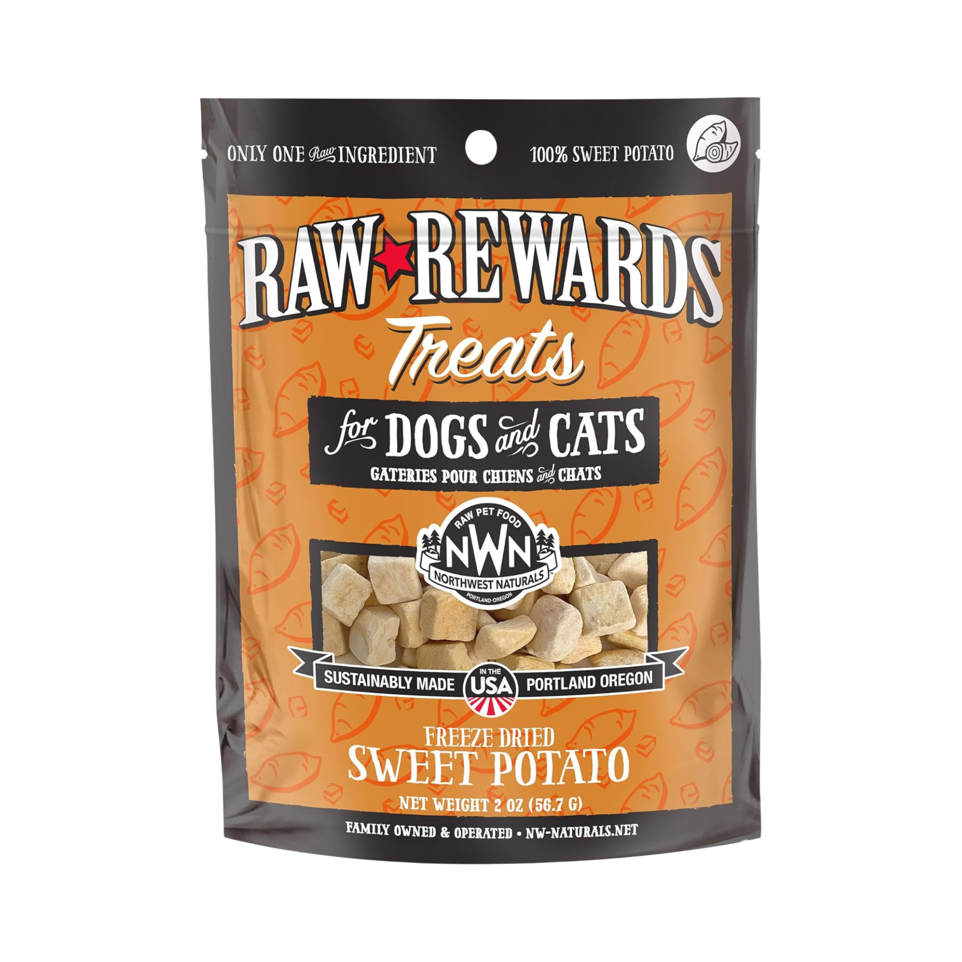 Northwest Naturals Raw Rewards Freeze-Dried Sweet Potato for Dogs & Cats
