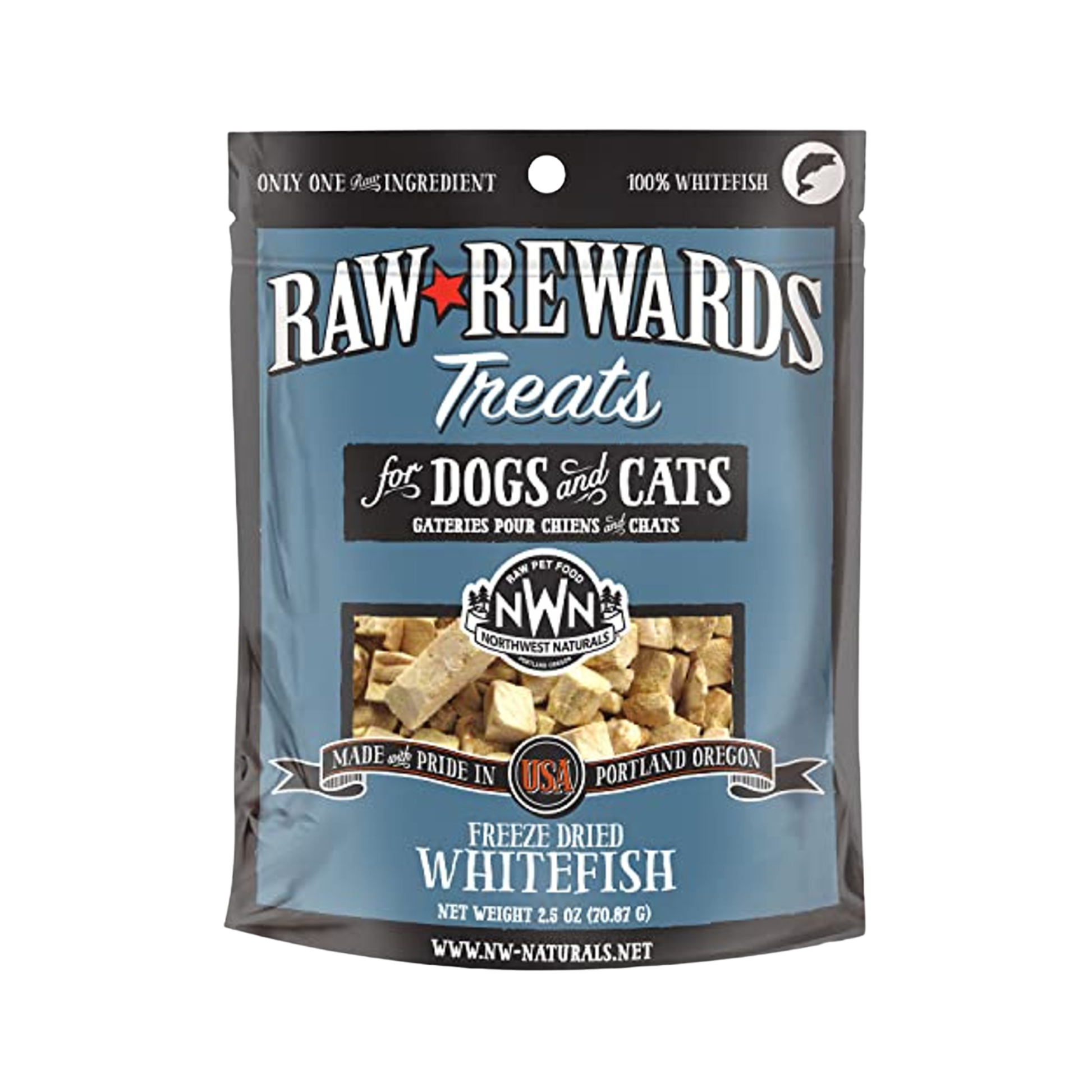 Northwest Naturals Raw Rewards Freeze-Dried Whitefish for Dogs & Cats