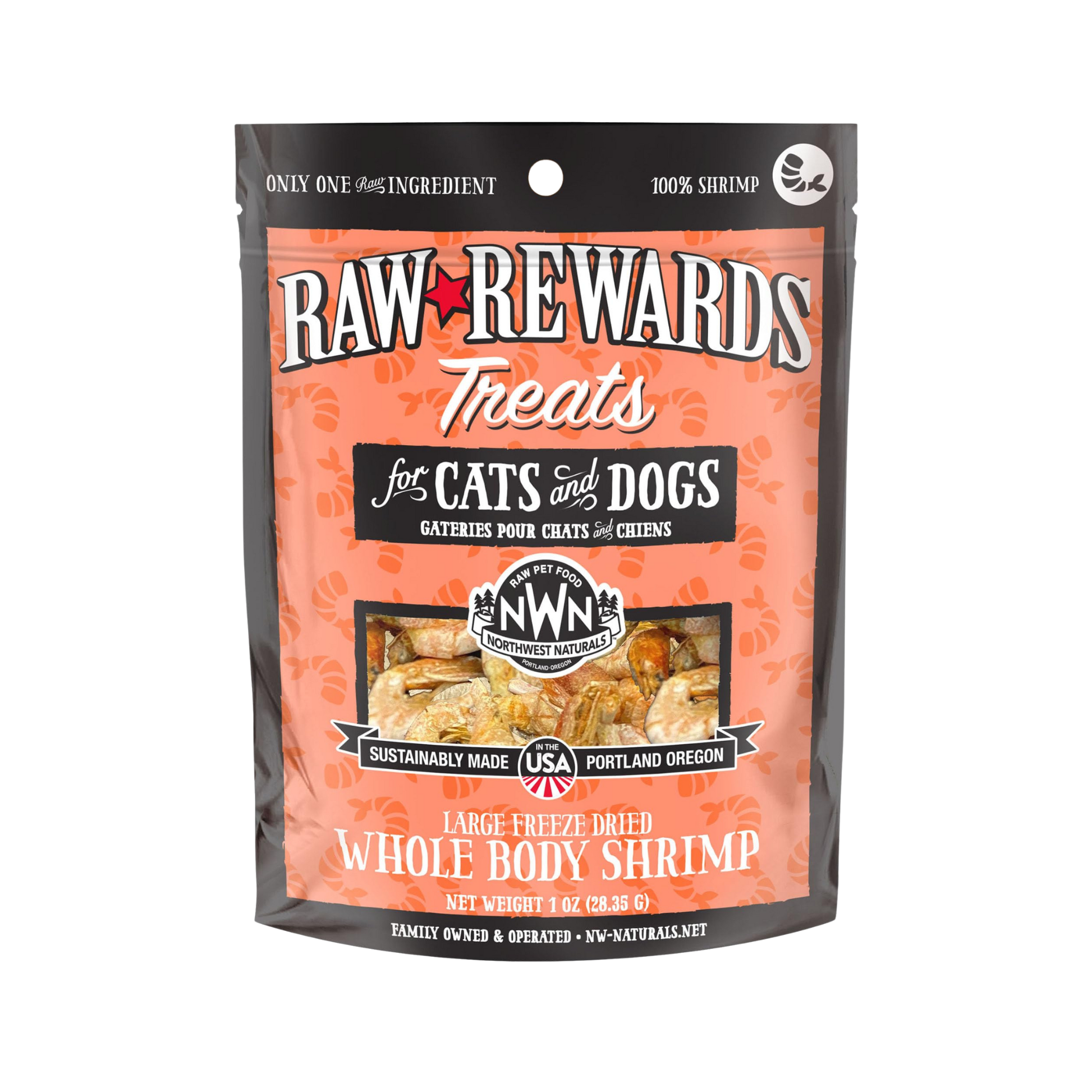 Northwest Naturals Raw Rewards Freeze Dried Shrimp for Dogs & Cats