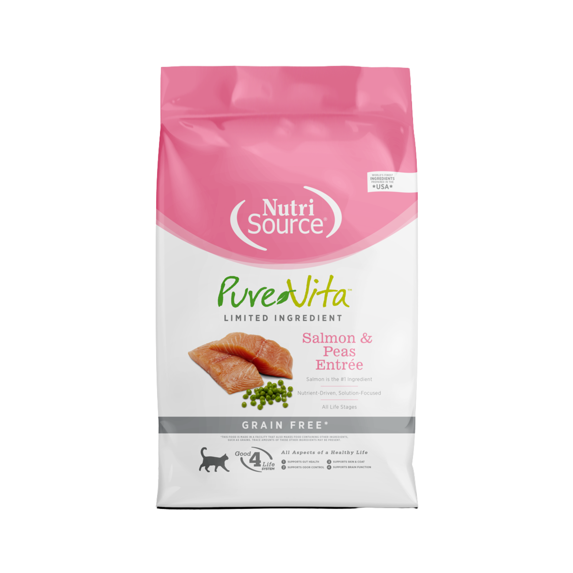 NutriSource PureVita Grain Free Salmon & Peas Entrée Limited Ingredient Cat Food