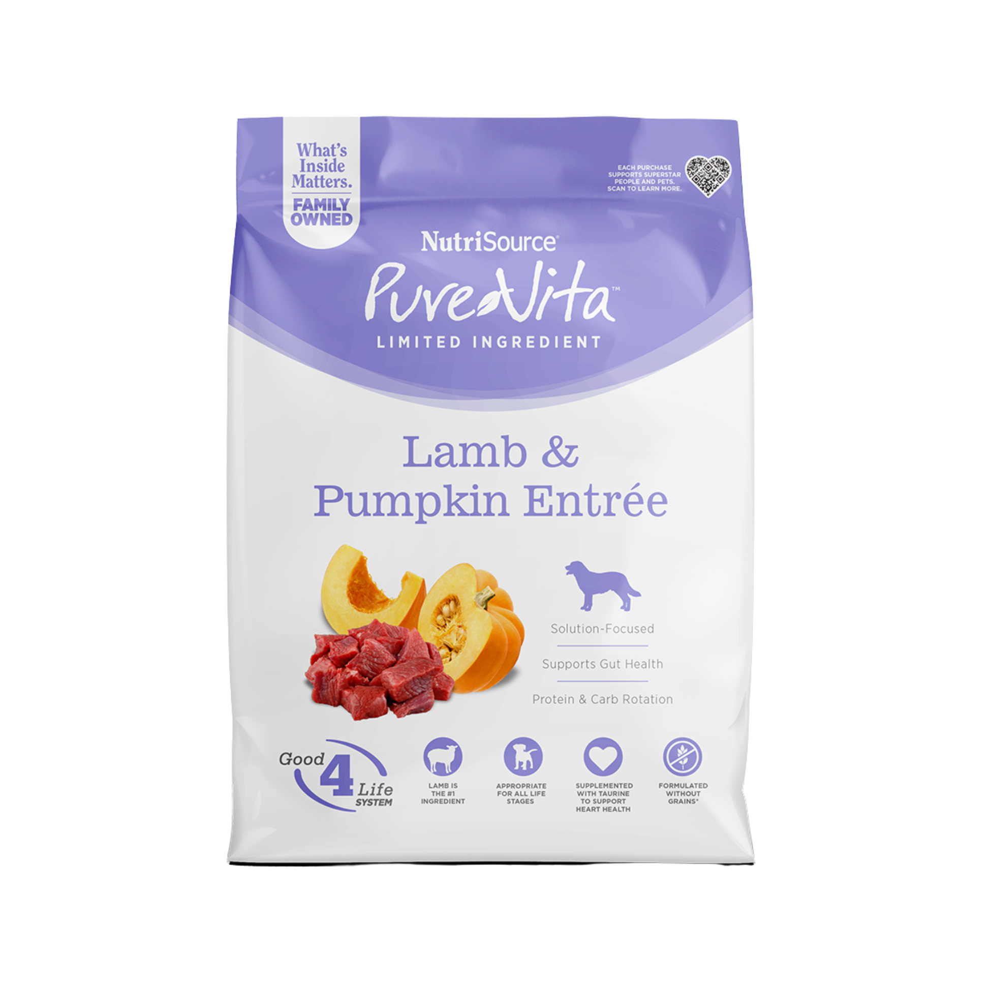 NutriSource PureVita Lamb & Pumpkin Entrée Limited Ingredient Dog Food