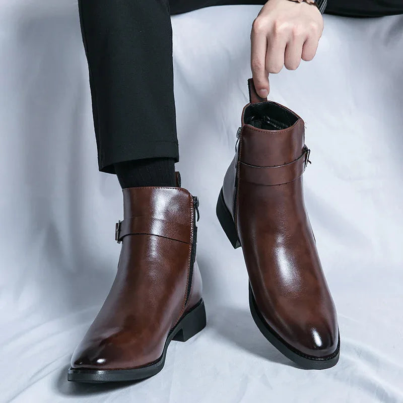High-Top British Fall Winter Shoes Men's Western Boots