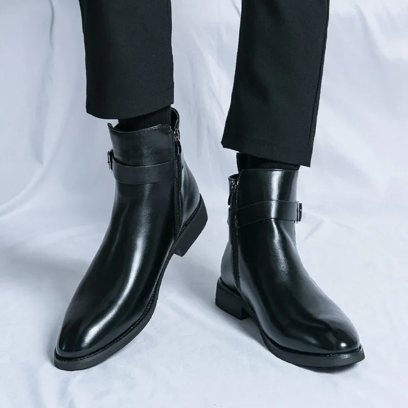 High-Top British Fall Winter Shoes Men's Western Boots