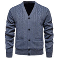 Cardigan Men's Long-Sleeved Striped Fall Winter Sweater
