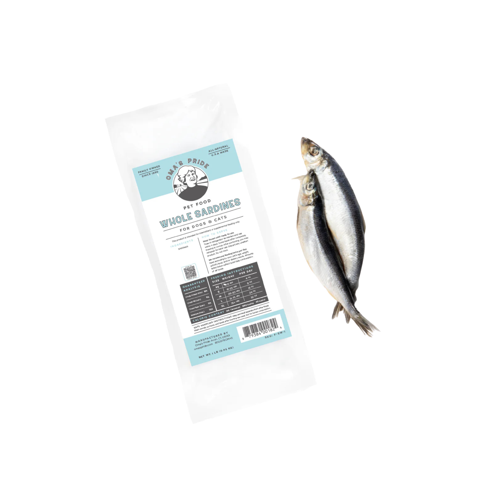 Oma's Pride Whole Sardines for Dogs & Cats